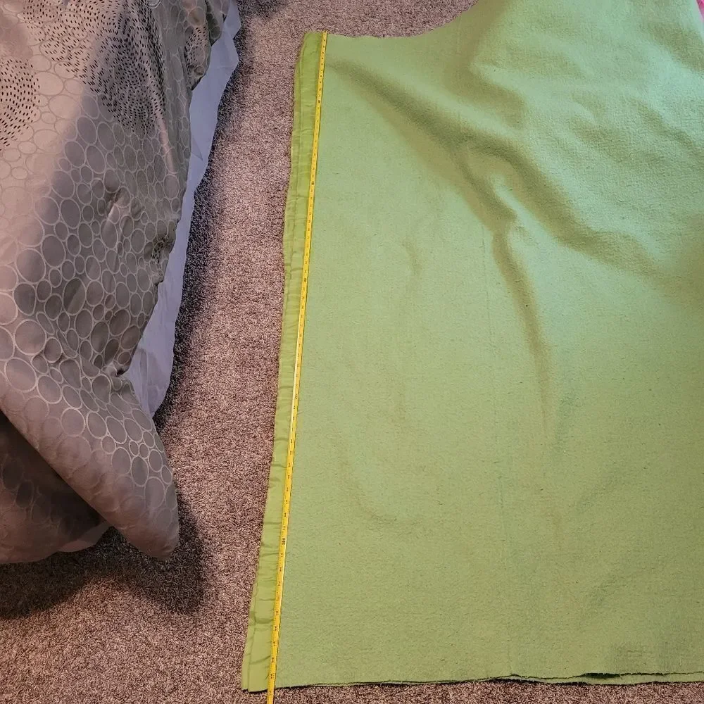 1950s vintage warm wooly bed blanket, pure wool blanket w/ satin binding